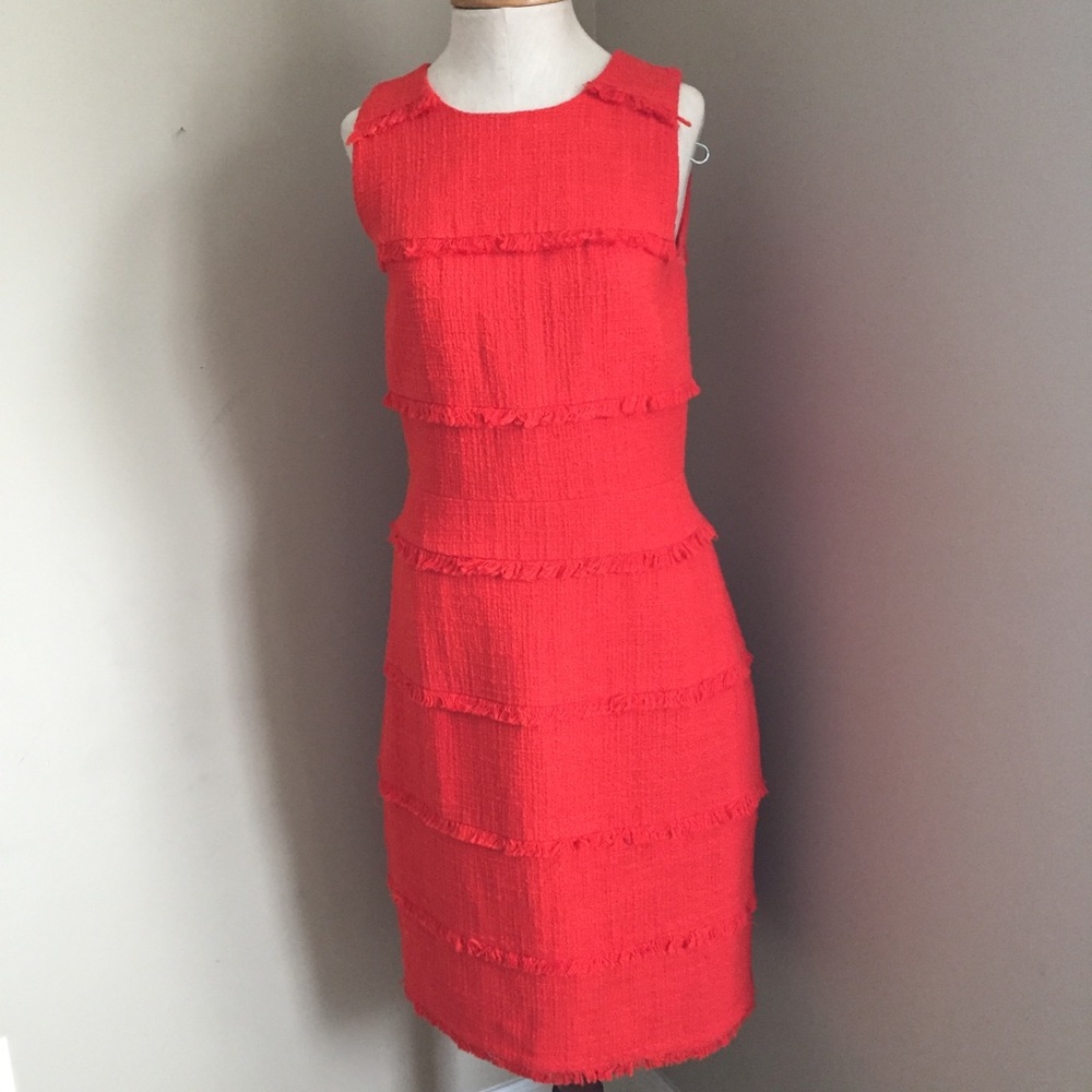 New NWT J Crew red fringe shift dress 4T